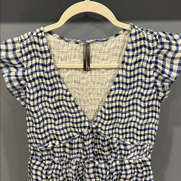 By Anthropologie The Peregrine MIDI Dress in Blue Gingham NWOT - Picture 5 of 8